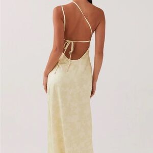 Peppermayo Liliana One Shoulder Maxi Dress - Yellow Floral- never worn AU 6